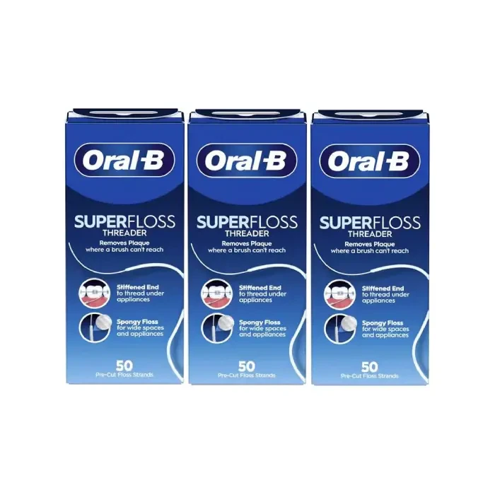 3x ORAL-B SUPER FLOSS - nić dentystyczna ze sztywną końcówką