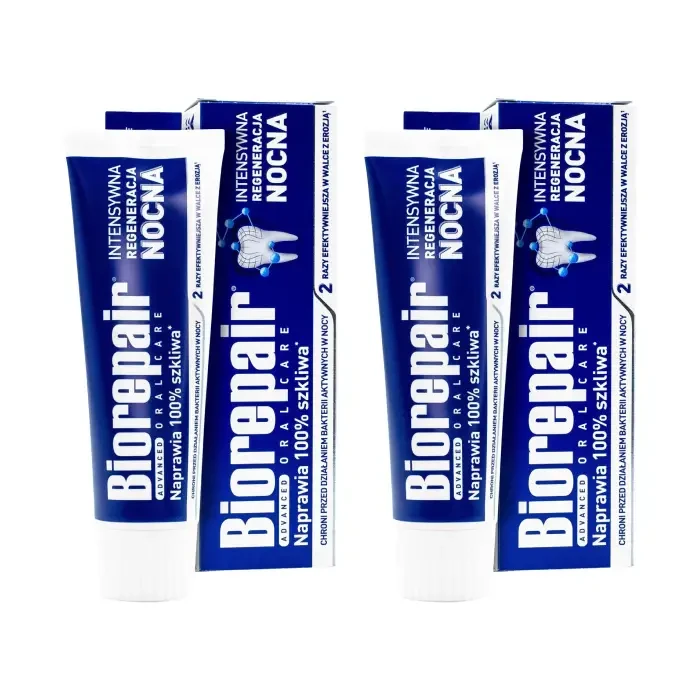 2x Biorepair Night Protection - pasta na noc, odbudowa i remineralizacja zębów 75 ml