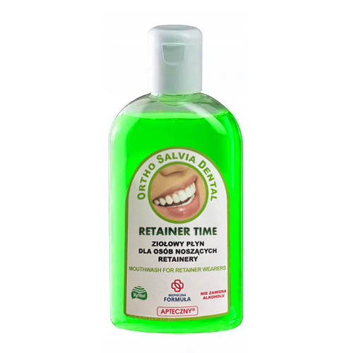 Alfa Ortho Salvia Dental Retainer - Płyn do płukania jamy ustnej dla osób noszących aparaty ortodontyczne 200 ml