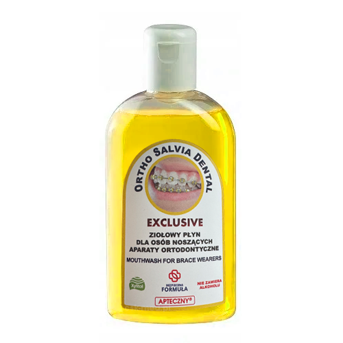 Alfa Ortho Salvia Dental Exclusive - Płyn do płukania jamy ustnej dla osób noszących aparaty ortodontyczne 200 ml