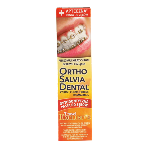 Alfa Ortho Salvia Dental Exlusive - pasta ortodontyczna do zębów bez fluoru na dzień 75 ml