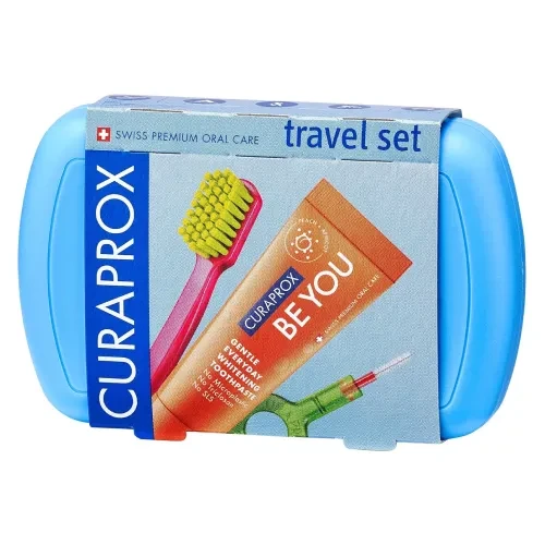 Curaprox Travel Set Ortho – podróżny zestaw do higieny jamy ustnej wersja niebieska