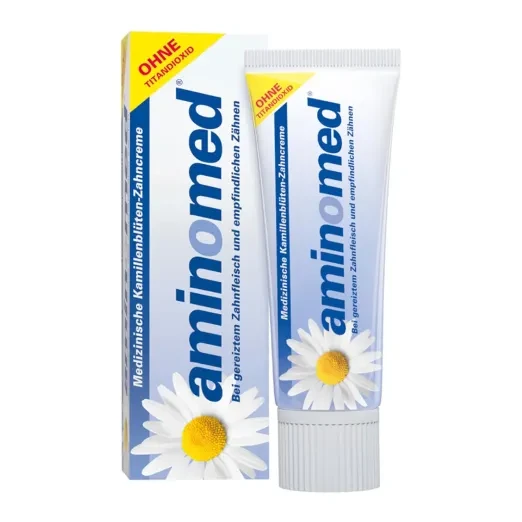 Aminomed - rumiankowa pasta do zębów z fluorem na stany zapalne dziąseł 75 ml
