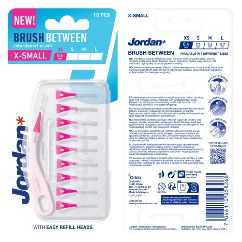 Jordan Brush Between XS - szczoteczki międzyzębowe 0.4 mm 10 szt.