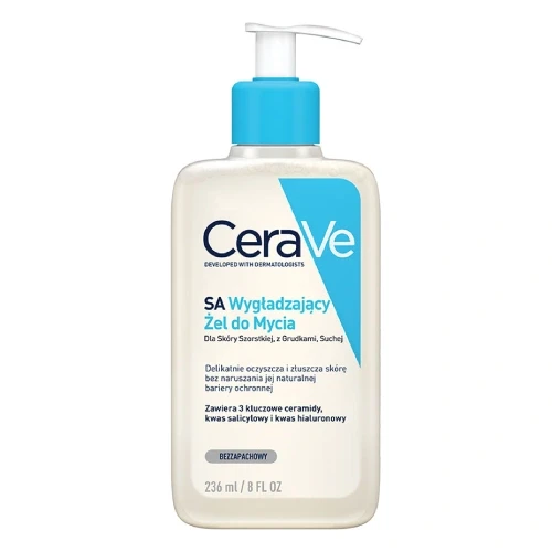 CeraVe SA Smooting Cleanser – pieniący się żel oczyszczający z kwasem salicylowym dla gładkiej skóry 236 ml