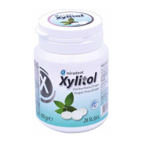 Miradent Xylitol Mięta - dropsy z ksylitolem na próchnicę 26 sztuk