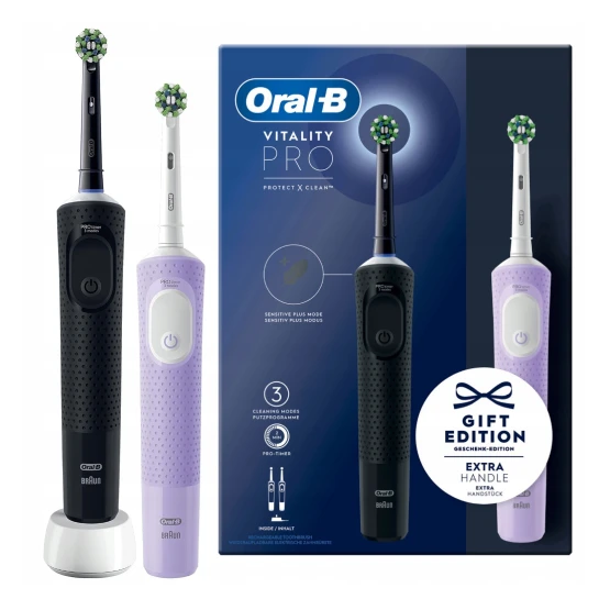 Oral-B Vitality Pro Duo Black/Violet - szczoteczka elektryczna  w limitowanej podwójnej wersji