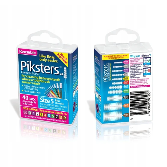 Piksters Box - szczoteczki międzyzębowe niebieskie rozmiar 5 40 szt.