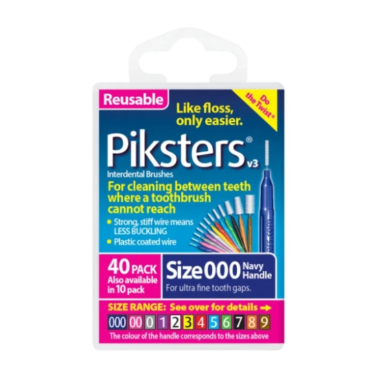 Piksters Box - szczoteczki międzyzębowe granatowe rozmiar 000 40 szt.