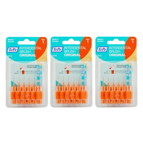 3x TePe szczoteczki międzyzębowe - pomarańczowe 0,45mm 6 szt.