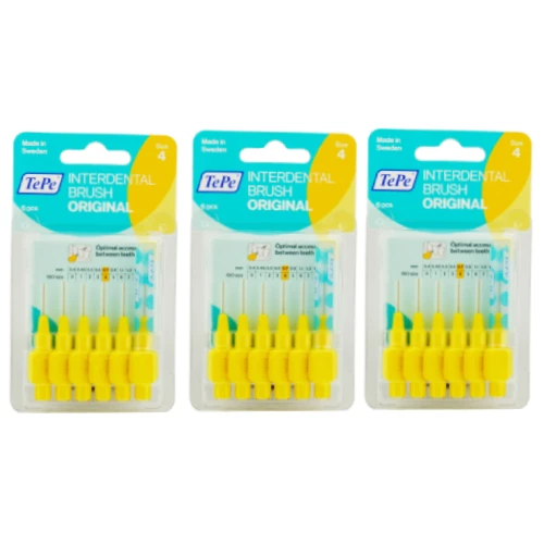 3x TePe szczoteczki międzyzębowe - żółte 0,70mm 6 szt. 