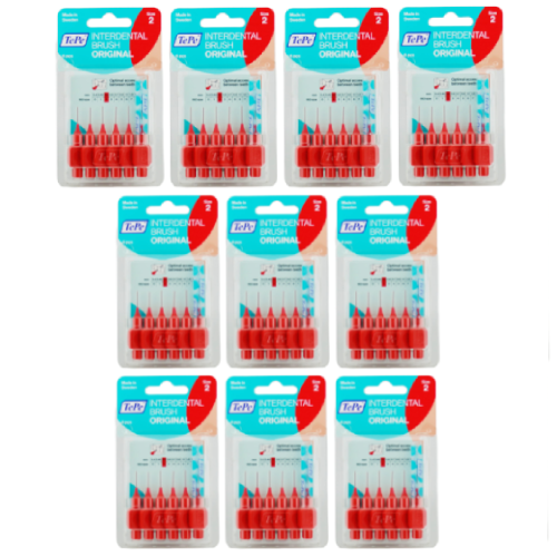 zestaw 10 sztuk TePe szczoteczki międzyzębowe - czerwone 0,50mm 6 szt.