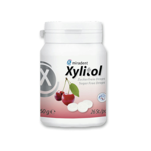 Miradent Xylitol Wiśnia - dropsy z ksylitolem na próchnicę 26 sztuk