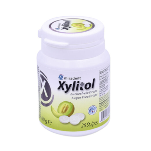Miradent Xylitol Melon - dropsy z ksylitolem na próchnicę 26 sztuk