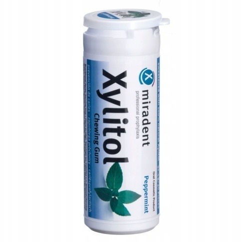 Miradent Xylitol mięta pieprzowa - gumy do żucia z ksylitolem 30 sztuk