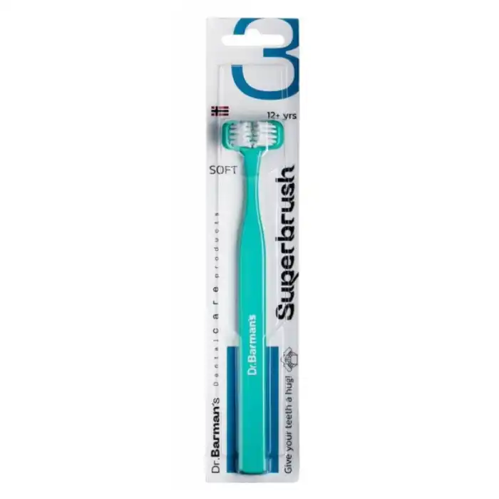 Dr. Barman's Superbrush Soft 12+ - Szczoteczka manualna 3-głowicowa dla dorosłych i młodzieży