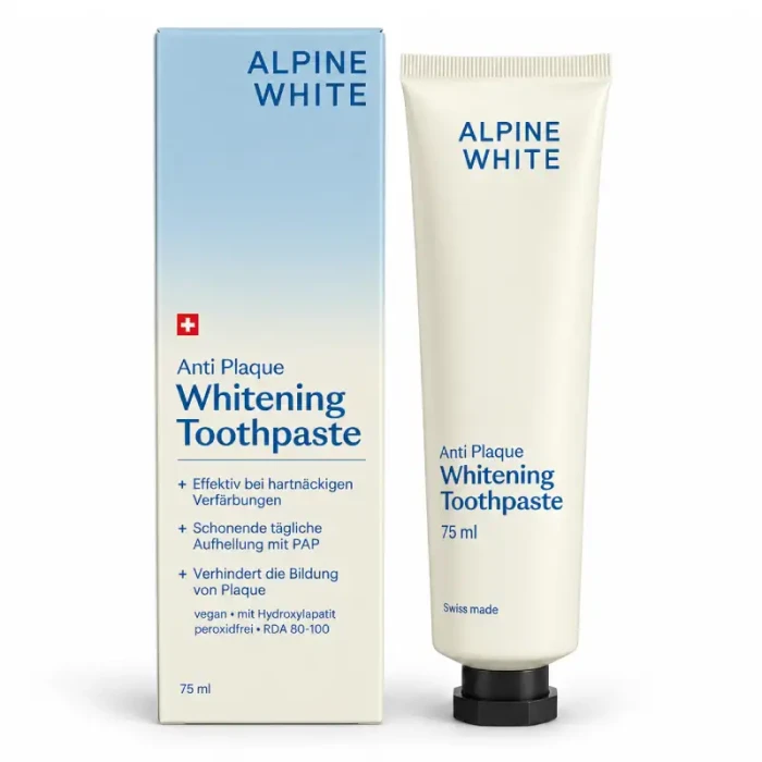 alpine white anti-plaque pasta wybielajaca do zebów przeciwko osadom