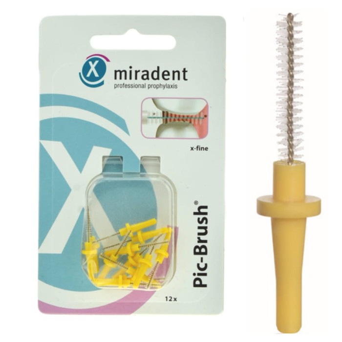 MIRADENT PIC-BRUSH - szczoteczki międzyzębowe 0,5mm żółte 12 szt.