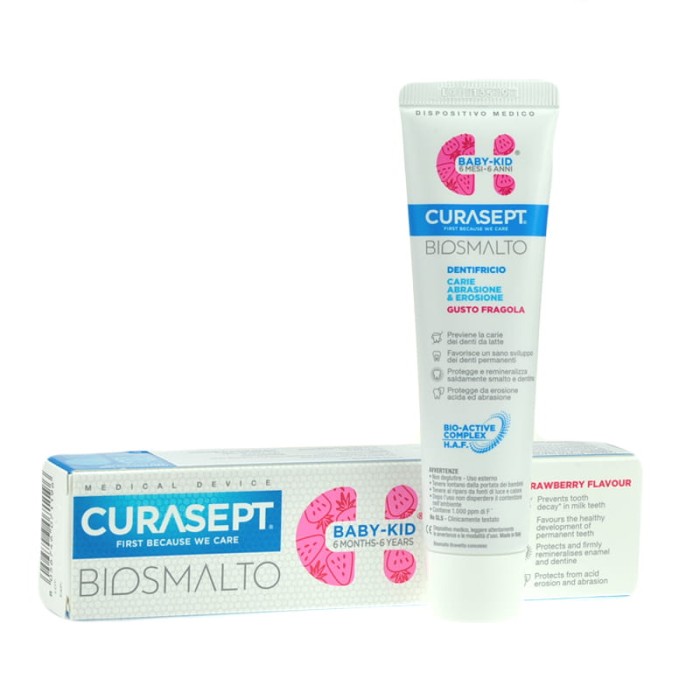 CURASEPT BIOSMALTO BABY-KID - pasta truskawkowa 50ml