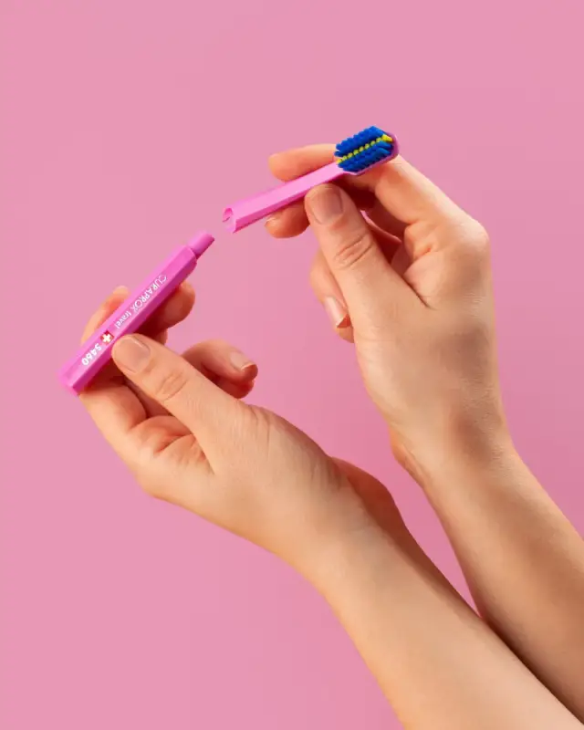 CURAPROX CS 5460 ORTHO TRAVEL REFILL - ortodontyczne końcówki wymienne do szczoteczki podróżnej różowe