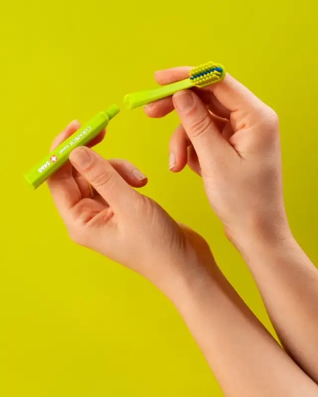 CURAPROX CS 5460 ORTHO TRAVEL REFILL - ortodontyczne końcówki wymienne do szczoteczki podróżnej zielone