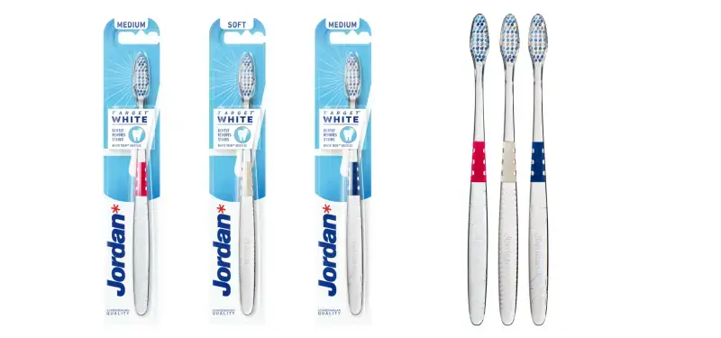 JORDAN TARGET WHITE MEDIUM - szczoteczka manualna średnia