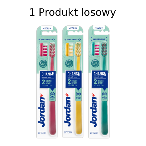 JORDAN CHANGE MEDIUM - szczoteczka do zębów z dwoma wymiennymi główkami